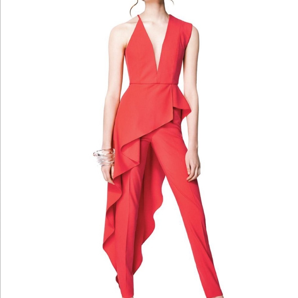 Michelle mason Asymmetrical plunge top